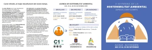 Tríptico comunicativo con creatividad para taller teatral de semana sostenibilidad Alcala-Alcossebre