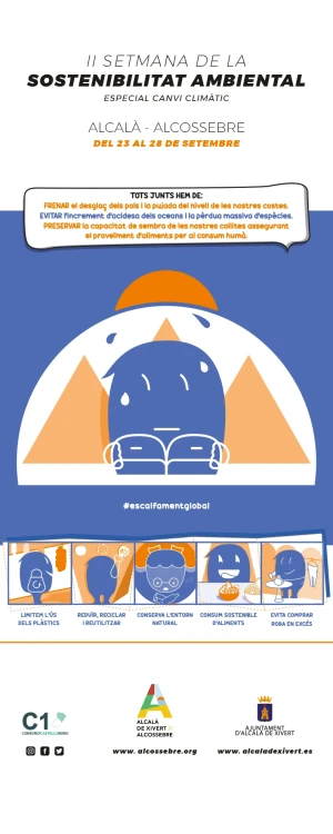 Cartel con creatividad para taller teatral de semana sostenibilidad Alcala-Alcossebre